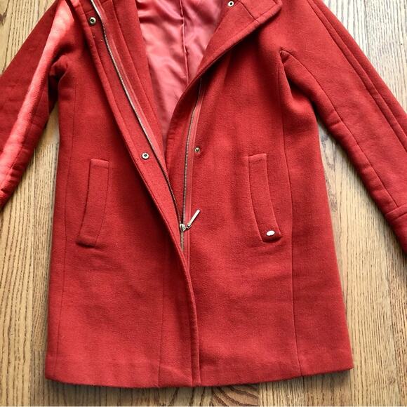 Ellen Tracy Wool Blend Stadium Coat Cherry Red Women’s Size 4 - Picture 8 of 10